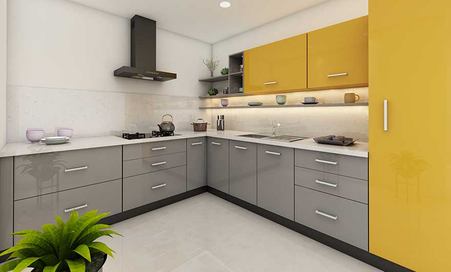 L-shaped Modular Kitchen
