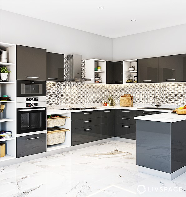 U-Shaped Modular Kitchen